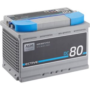 BATTERIE VÉHICULE ECTIVE 12V 80Ah AGM batterie decharge lente Deep C