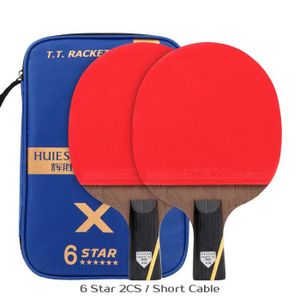 RAQUETTE TENNIS DE T. Huieson-Raquette de tennis de table Star 5/6,raquette de ping-pong en carbone avec housse- 6 Star CS 2 bats