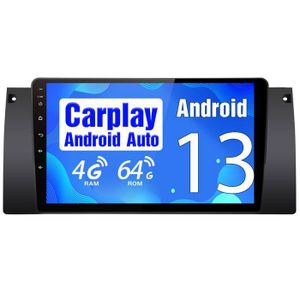AUTORADIO Junsun Autoradio Android 13 4Go+64Go pour BMW 5er E39 X5 M5 E53 - 9'' Écran Tactile Carplay GPS WiFi USB SD Bluetooth Android Auto