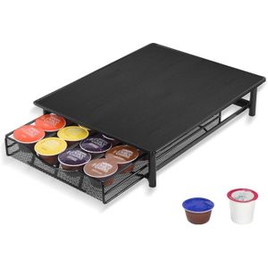 Tiroir de rangement pour capsules Nespresso Design industriel Bambou