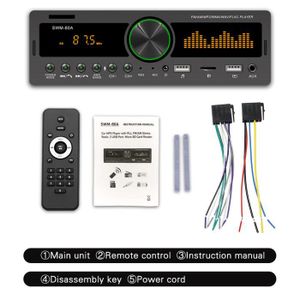 AUTORADIO Avec positionnement-Autoradio avec lecteur MP3 multimédia mains libres, 1din, FM-AM, Audio, entrée USB-SD-AU