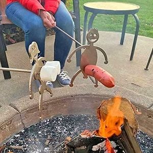 BARBECUE Rôtissoire en acier pour Hot Dog-guimauve, en forme de bâton de barbecue amusant et réutilisable pour feu de camp, feu de camp  A286