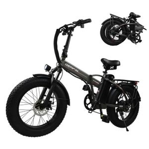 VÉLO ASSISTANCE ÉLEC Vélo électrique pliable - Avec clignotant - Moteur 500W - Batterie 16AH - Pneus tout terrain 20*4