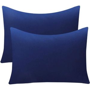 TAIE D'OREILLER Lot de 2 taies d'oreiller unies pour lit de bébé - 100% coton doux - Bleu marine - Taille 40x60cm