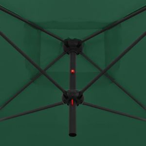 PARASOL Parasol double XIXIYAN avec mât en acier 250 x 250 cm Vert