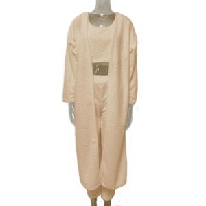 GILET - CARDIGAN Ensemble de 3 pièces pour femmes - Sportswear - Teddy - Survêtement - Pyjama en molleton - Type camel