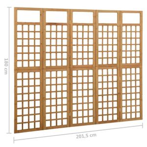 CLÔTURE - GRILLAGE SWT(316480)Cloison de séparation à 5 panneaux Bois de pin 201,5x180 cm
