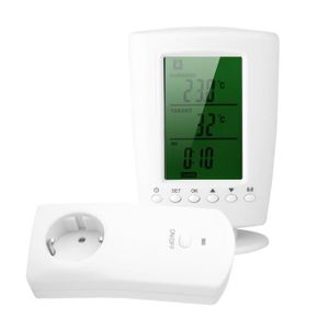 THERMOSTAT D'AMBIANCE LEC Programmable Wireless Thermostat & Socket Household Intelligent Socket (EU 110-240V) LC033