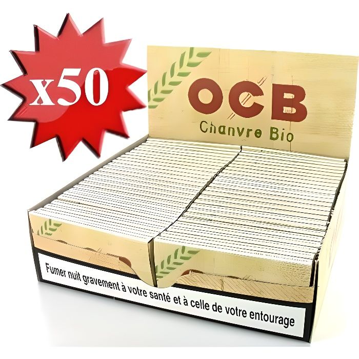 Lot de 20 cahiers de 100 feuilles de Papier a rouler OCB - Chanvre Bio :  : Hygiène et Santé