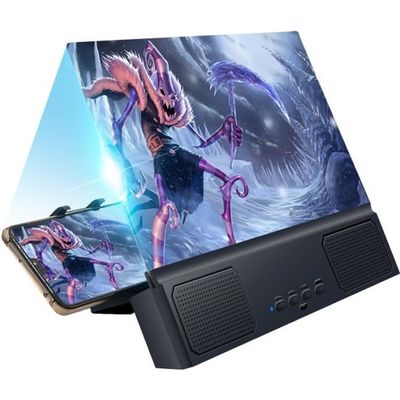 Progrès-Sonew Loupe d'écran Amplificateur d'écran de téléphone portable 3D 12 pouces Support de