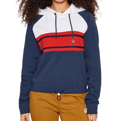 Veste fila bleu top blanc rouge femme