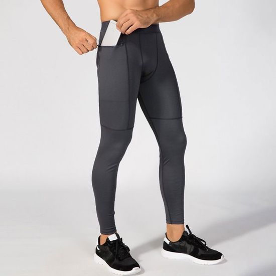 Legging Compression Homme - Pantalon Sport Gym, Jogging, Running, Musculation