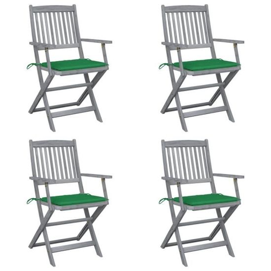 LUXE&Super Lot de 6 Chaises de jardin pliables Design & Contemporain décor - Fauteuil de Jardin Chaise d'extérieur avec coussi3492