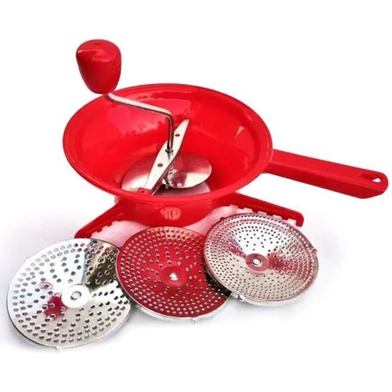 Écrase-purée Manuel En Inox Avec 3 Disques Interchangeables - Pour Pommes De Terre, Carottes, Avocats - Facile à Nettoyer