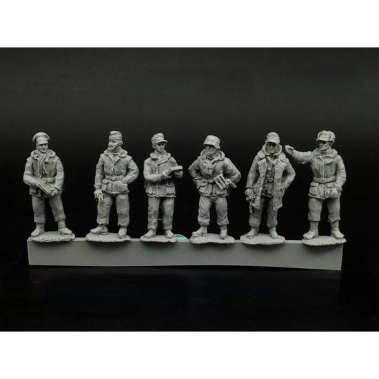 Lot De 4 Figurines Soldats Allemands WW2, 1/35, Résine Non Peinte, à Monter