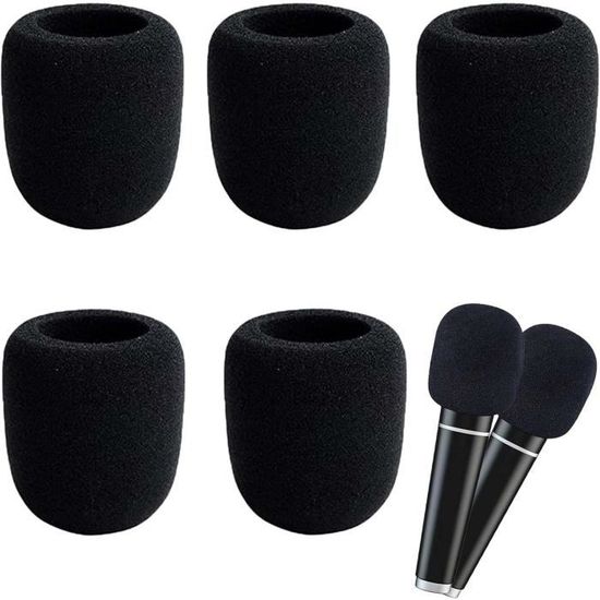 Lot De 2 Bonnettes Anti-Pop En Mousse Pour Microphones AKG P120 P220 P420 P820 C3000 C414 - Noir
