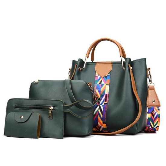 Sac à Main Femme En Cuir Authentique Vert - Style Bandoulière Chic, Dimensions 19x13x6cm, Léger Avec Poches, Neuf Avec étiquettes