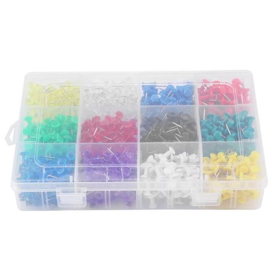 600 Pièces Punaises Avec Têtes En Plastique Et Pointes En