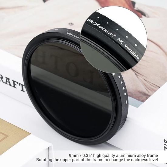 ND2-400 Filtre à Densité Neutre 58 Mm Filtre ND Variable ND2-ND400 Pour