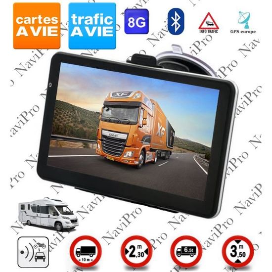 GPS 7 Pouces Pour Voiture Et Poids Lourds 2024 - Navigation Europe UK Avec Mises à Jour Gratuites à Vie