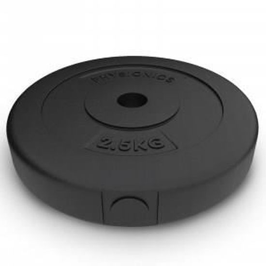 Physionics Disques De Poids 2x2kg à 2x10kg - Plaques Haltères 27mm Avec Revêtement Plastique Pour Musculation