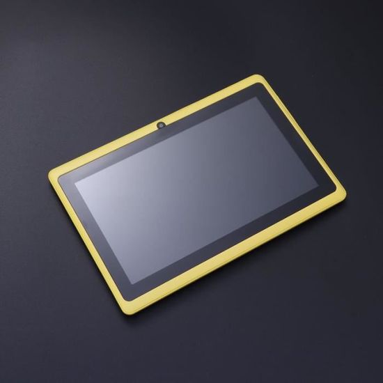 Jaune LQNB Tablette pour Enfants Quad Core, 8 Go, WiFi, Appareil Photo Avant Et Arrière, Store, Youtube, Android 4.4, Iwawa écran HD 7 Pouces avec étui en Silicone 