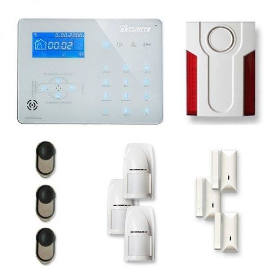 Alarme maison sans fil ICE-B 3 à 4 pièces mouvement + intrusion + sirène extérieure - Compatible Box