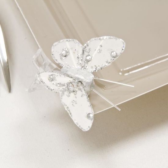 Pince à Cheveux Broche Papillon Argent Cristaux Strass - Your Perfect Gifts
