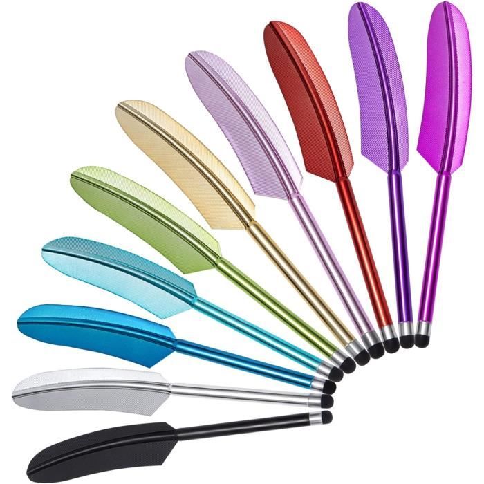 Accessoire Tactile PDA Stylet Lot De 10 Stylets Pour écrans Tactiles - Universel, Aluminium, Finition Brillante Multicolore Accessoire Tablette Tactile