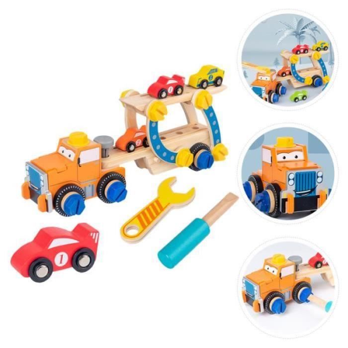 1 Ensemble de jouet de voiture en bois léger pour les enfants cereale-muesli,flocon petit dejeuner