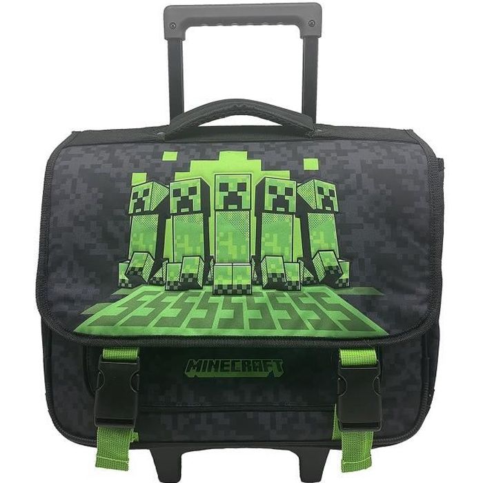 Cartable A Roulettes 38 Cm Minecraft Jeu Video Noir Bagtrotter Cdiscount Bagagerie Maroquinerie