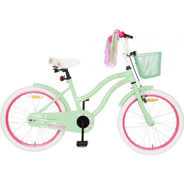 Amigo Flower - Vélo enfant 20 pouces - Les filles à partir de 5-9 ans - Vert