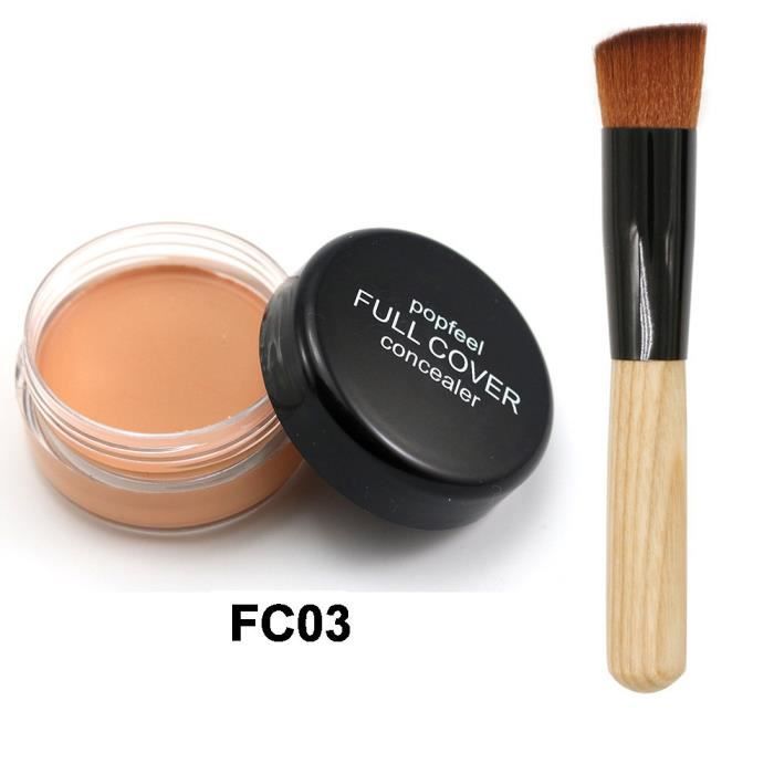 【Accessoires de nettoyage】Maquillage Fond de Teint Maquillage Base Nude Face Couverture Liquide Correcteur + Pinceau_GT24196