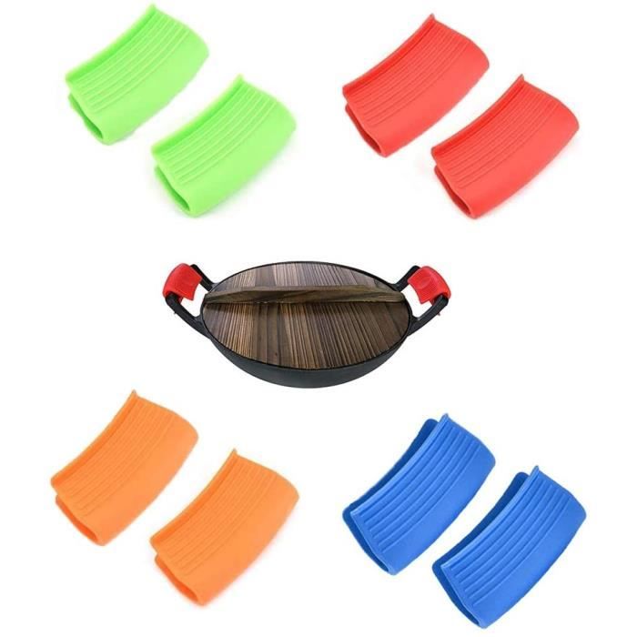 Maniques en Silicone RéSistant à La Chaleur,4 Paires Mini Four Gant De Cuisine,Support de Pot en Silicone,Support de Pot Anti-Brûlur