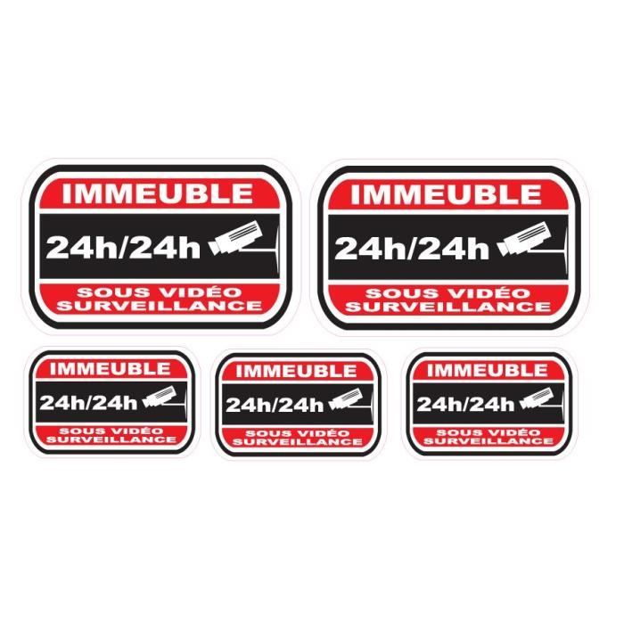 Lot de stickers vidéosurveillance -Immeuble