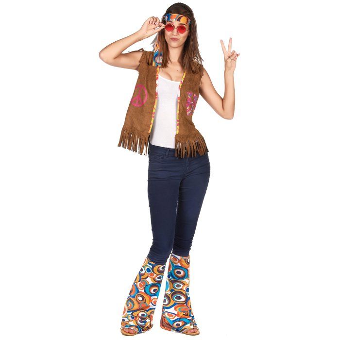 Kit accessoires hippie rétro adulte - Coloré