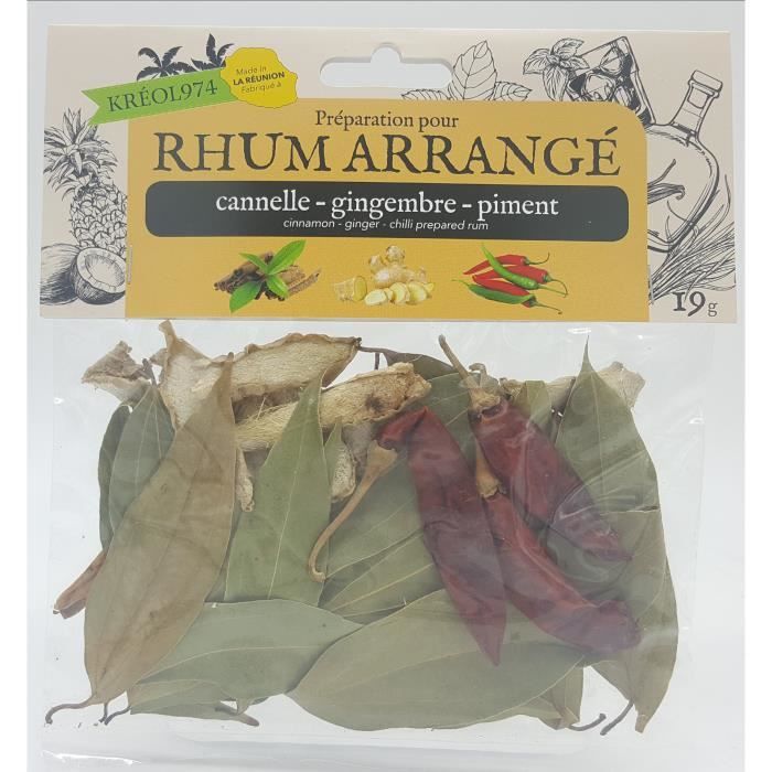 Préparation pour Rhum Arrangé CANNELLE GINGEMBRE PIMENT