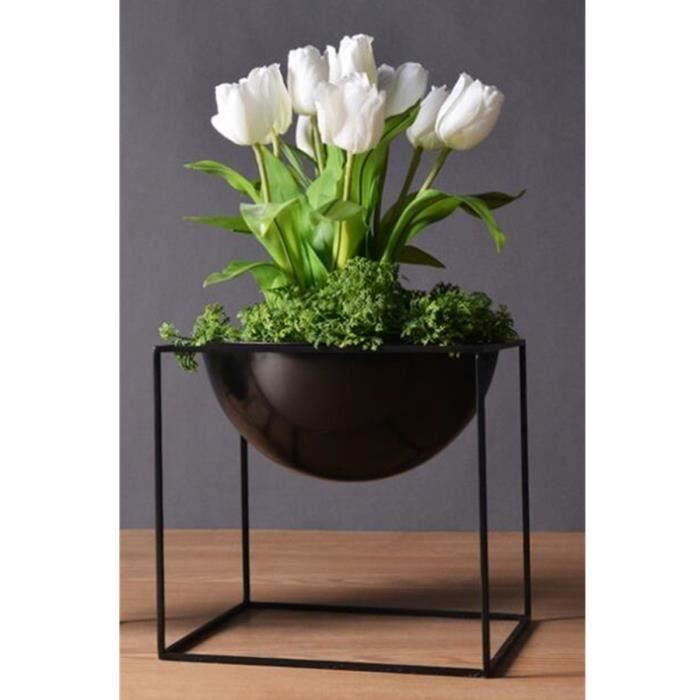 20CM Support De Pot De Fleur En Métal Support De Pot Planteur Jardin Décorations Sans Plantes NOIR Ve30582