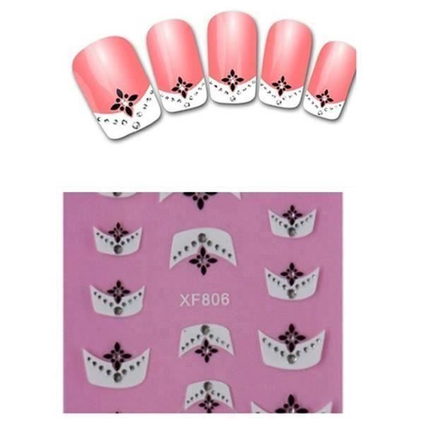 Nouveau 3D dentelle design Nail Art Stickers pour Femmes Mode manucure Vernis a ongles Stickers maquillage des ongles-XF806