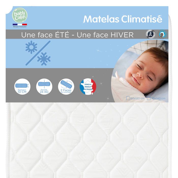 BABYCALIN Matelas lit été/hiver 24KG/M3 70x140cm