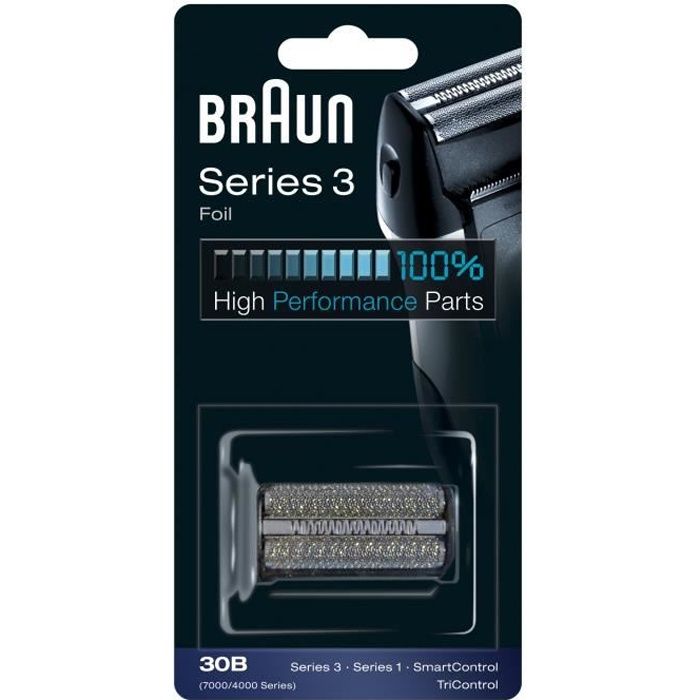 Braun Series 3 Pièce De Rechange Pour Rasoir Électrique Noir, Compatible Avec Les Rasoirs Series 3, 30b