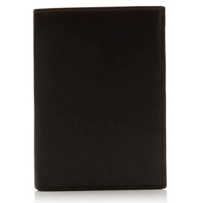 PORTEFEUILLE VERTICAL PETIT FORMAT POINT NS EN CUIR NOIR K50K503968 - CALVIN KLEIN Noir