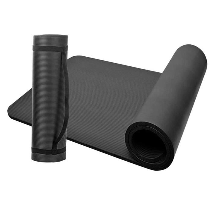 Tapis de sol gymnastique/ fitness / yoga 183 x 61 x 1,5 cm en NBR (Noir) - D-Work