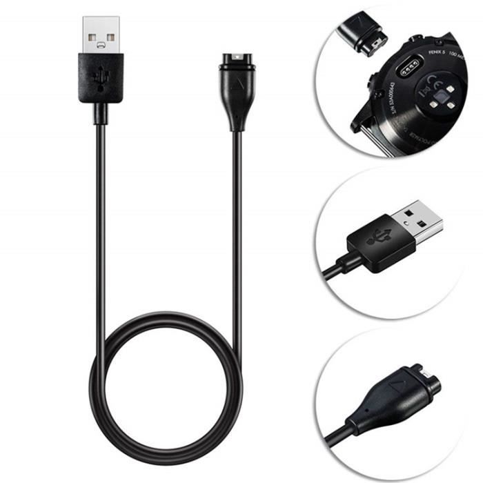 Garmin Vivoactive 3/3 Music Chargeur, 2 Pcs Remplacement Câble de Charge de USB for Garmin Instinct, Fenix 5,5S,5X,5 Plus,5S Plus,5X