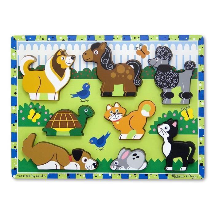 Melissa & Doug Chunky Puzzle en bois - 8 pièces Animaux