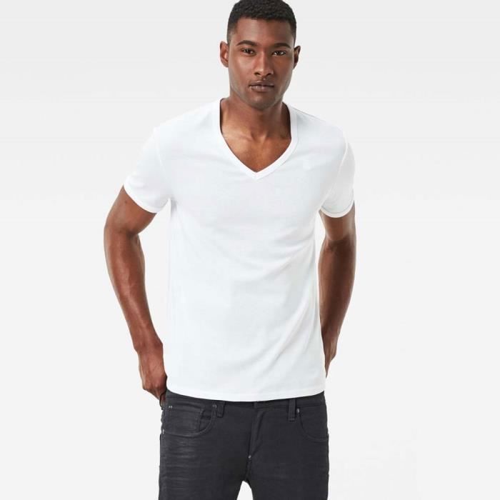Vêtements homme T-shirts G-star Base Ribbed V Neck S/s 2-pack Premium 1 By 1