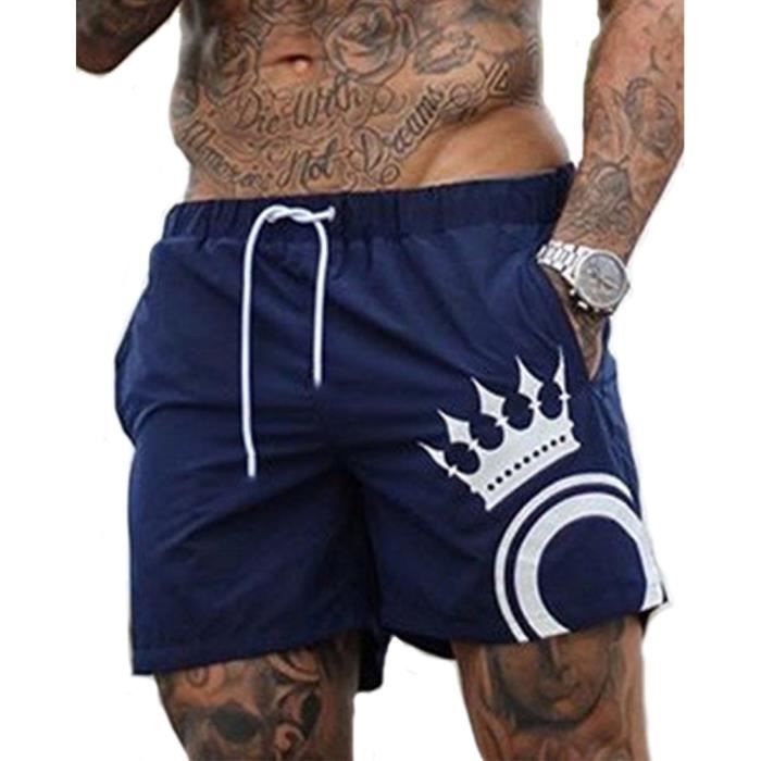 Homme Short de D'athletisme Léger avec Poches bleu marin