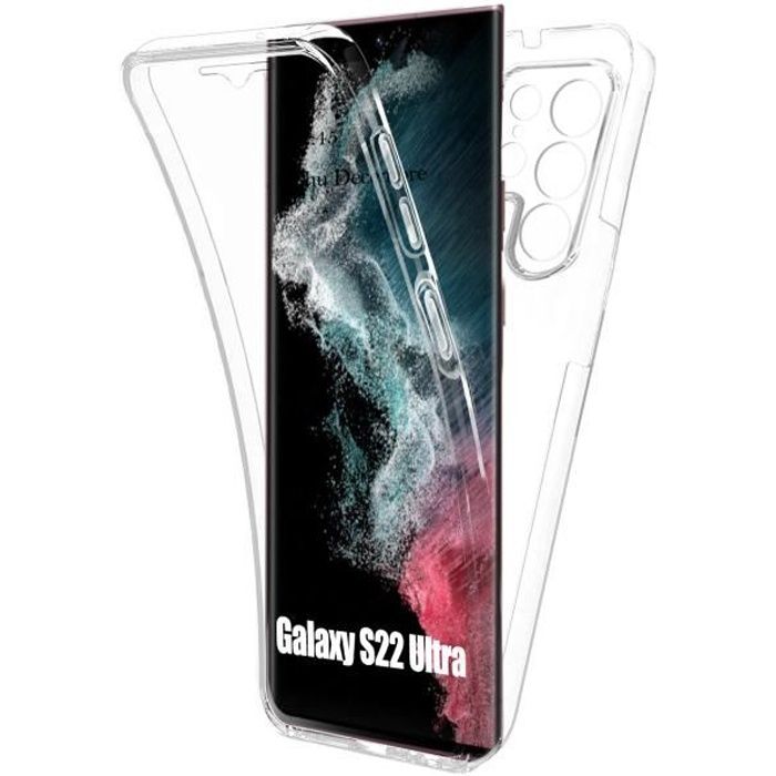 Coque pour Samsung S22 ULTRA - Silicone Intégrale Transparent 2 Parties Avant Arrière