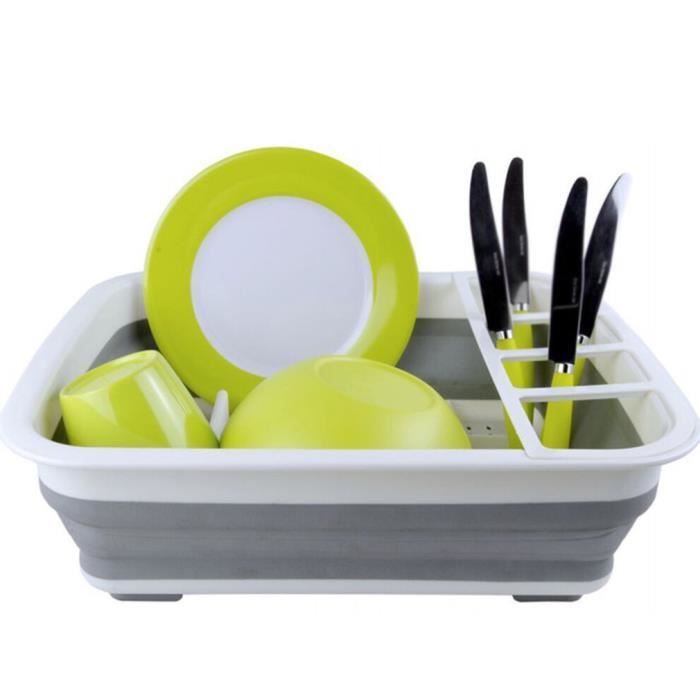 Égouttoir à vaisselle pliable et pliable réutilisable 37.6*29.3*5CM blanc