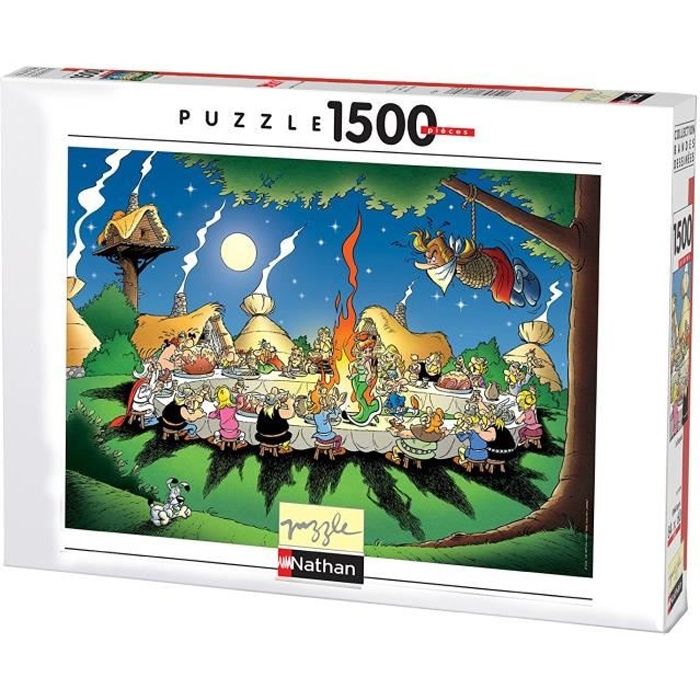 Puzzle 1500 pièces - Le banquet / Astérix - Nathan - Puzzle Adultes - Dès 14 ans